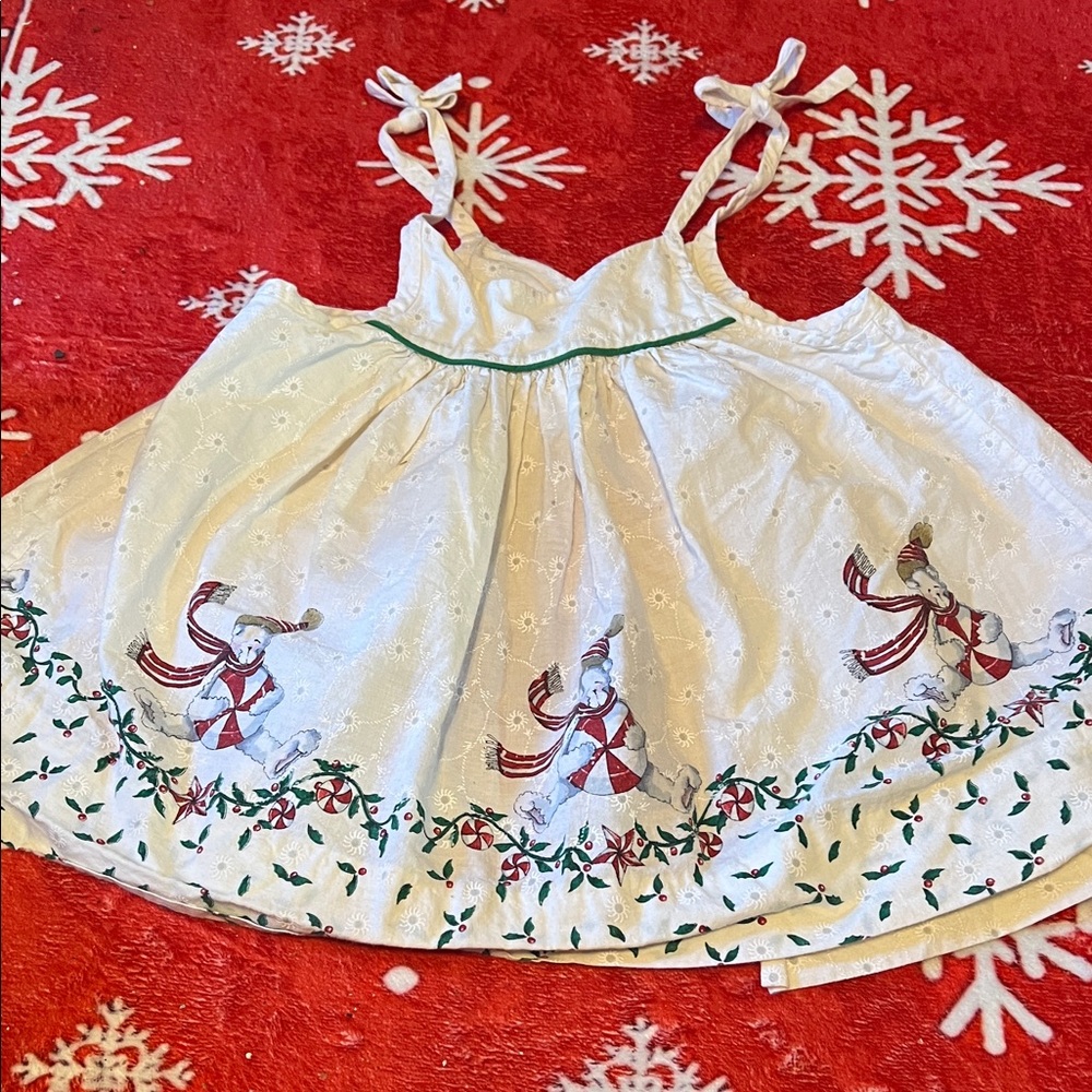 Festive White Kids Costume Smock